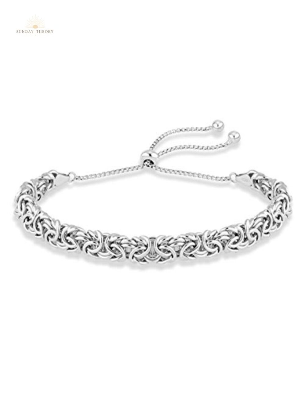 Sterling Silver Byzantine Bolo Bracelet Adjustable Handmade Italy